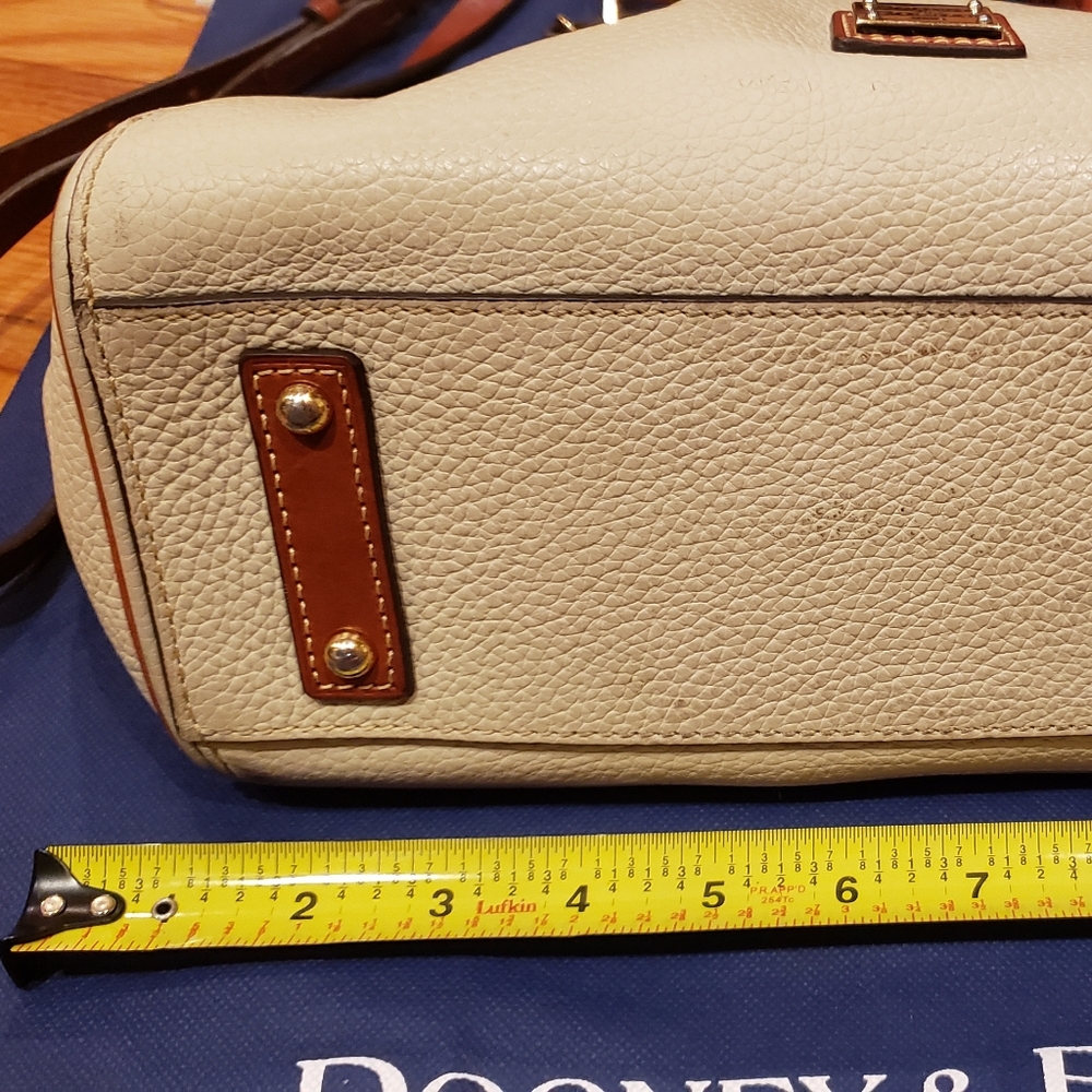 Dooney & Bourke Cream and Tan Leather Satchel - Picture 3 of 6